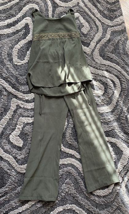 Komplet ciążowy spodnie i bluzka na grubych ramiaczkach