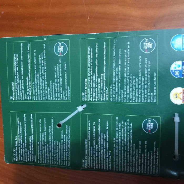 Pistola de rega fabrico alemão com 4 jatos e junção clic NOVO