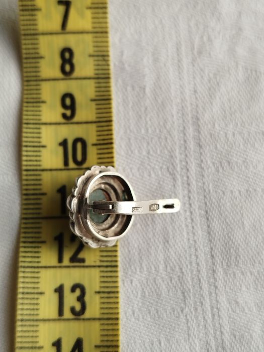 Срібні сережки з нефритом натуральний камінь вінтаж