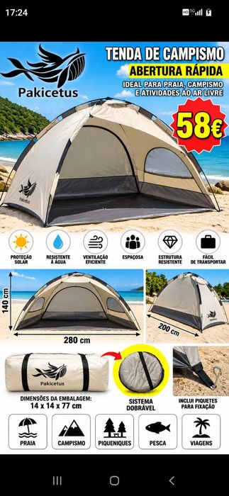 Tenda 58€. Oportunidade