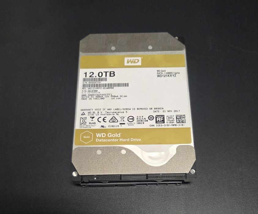 Dysk klasy serwerowej WD Gold 12 TB – Stan Bardzo Dobry