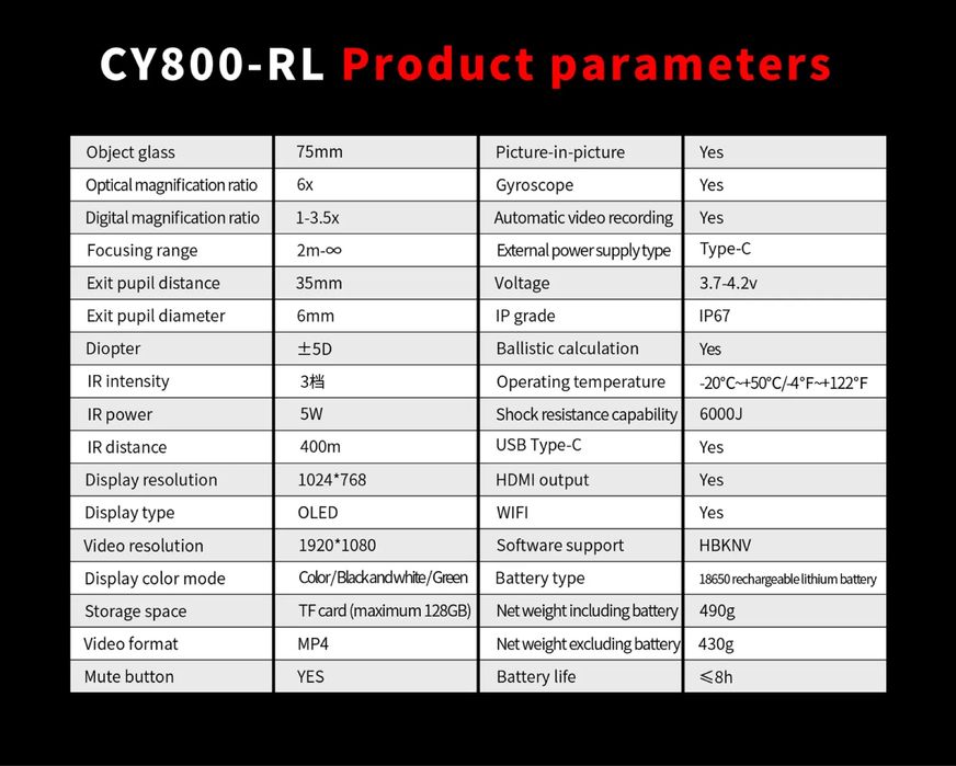 Приціл день/ніч Henbark CY800RL