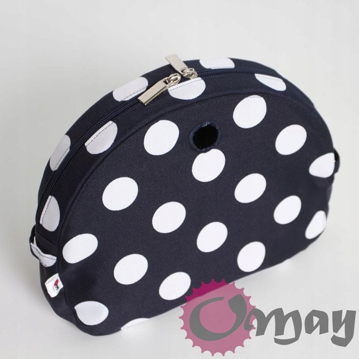 organizer OBAG MOON LIGHT grochy białe granat 2 kieszenie wkład OMAY