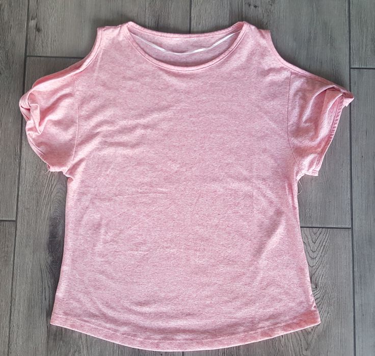 ZARA 36 S bluzka odkryte ramiona pastelowy róż