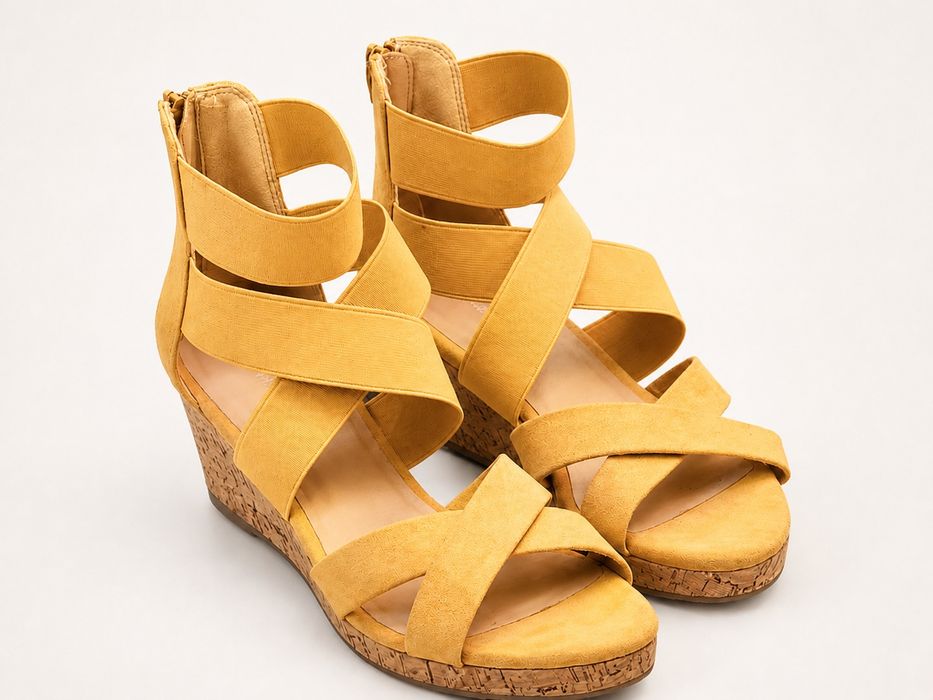 Buty na koturnach żółte Graceland