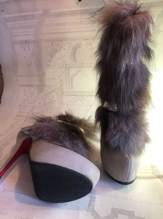 Замшеві на шпильці Ботильйони Christian Louboutin 14 (4) р. 36 23-23,5