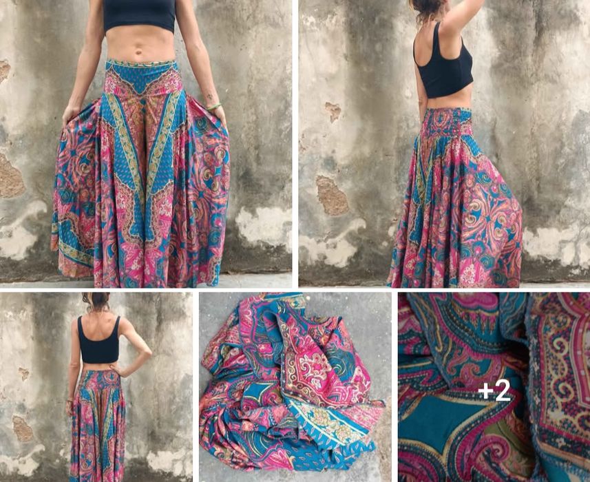 Spódnicospodnie spodnie z szerokimi nogawkami