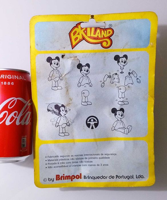 Antigo Boneco "Mickey Walt Disney" da Brimpol ~ Anos 80 ~ Novo ~ RARO