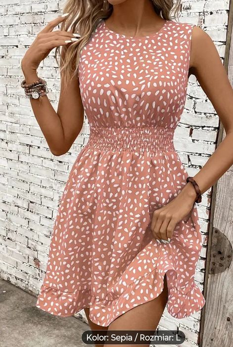 Sukienka różowa retro XL do kolan