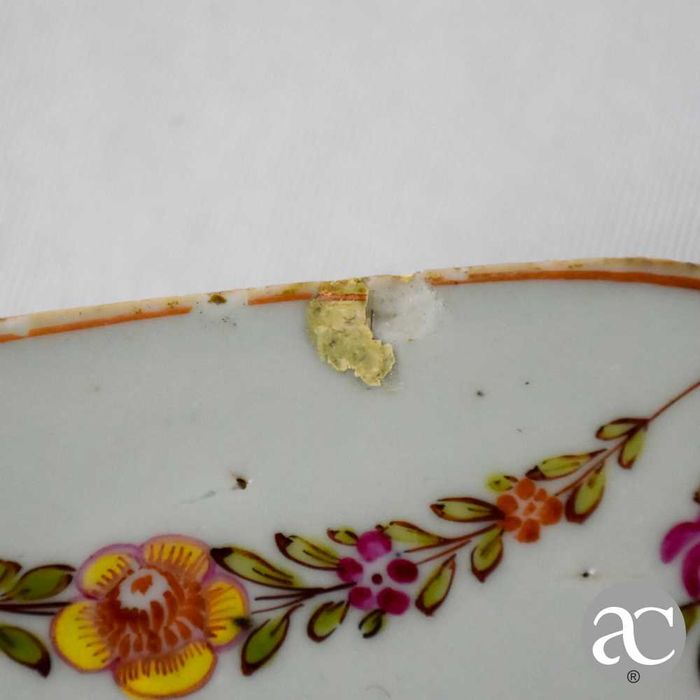 Prato octogonal, Família Rosa, Período Qianlong, séc. XVIII