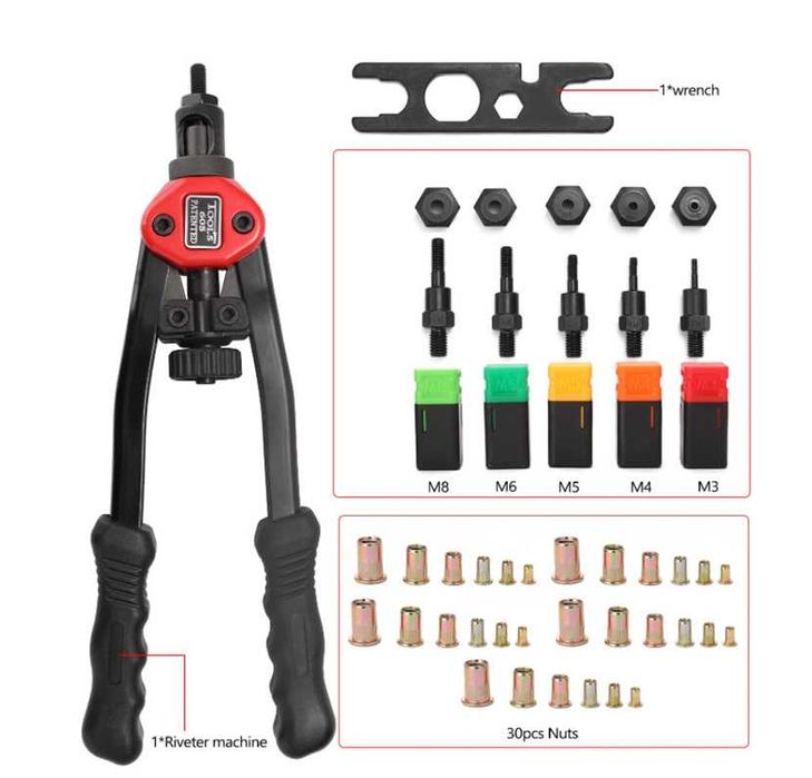 F5 Rebitador rosca manual porcas rebitador manga porcas ferramenta