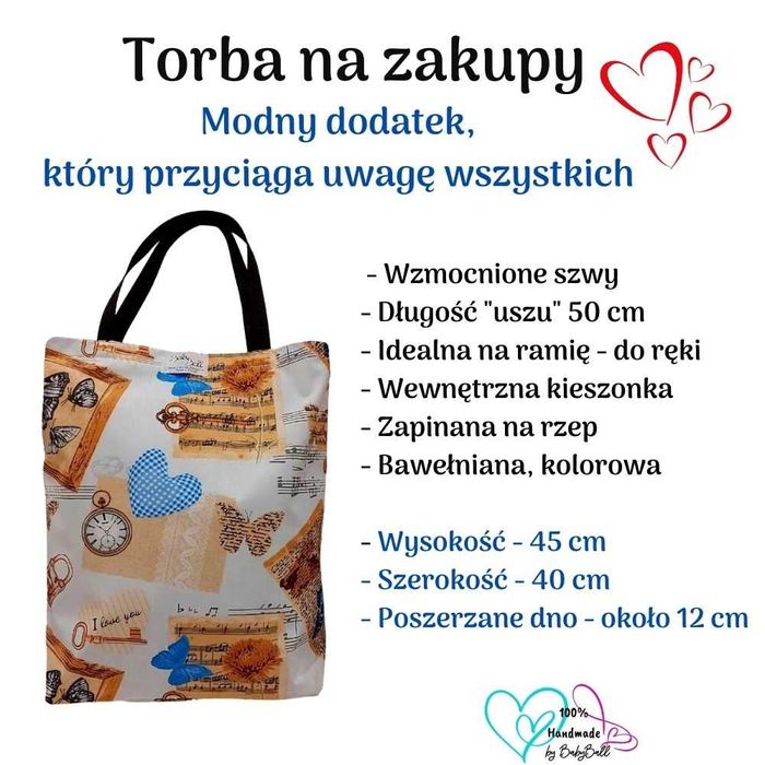 Torba Bawełniana Niebieskie Motyle Ekologiczna, modna i funkcjonalna!