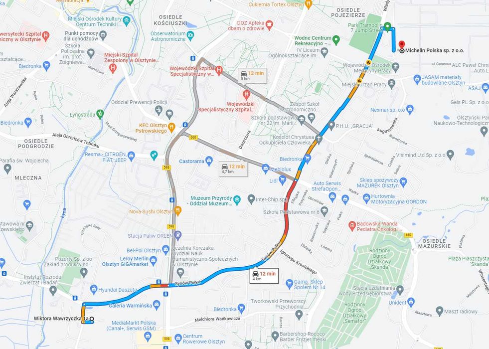 Noclegi i pokoje Olsztyn – tanie kwatery blisko centrum ok 200 miejsc