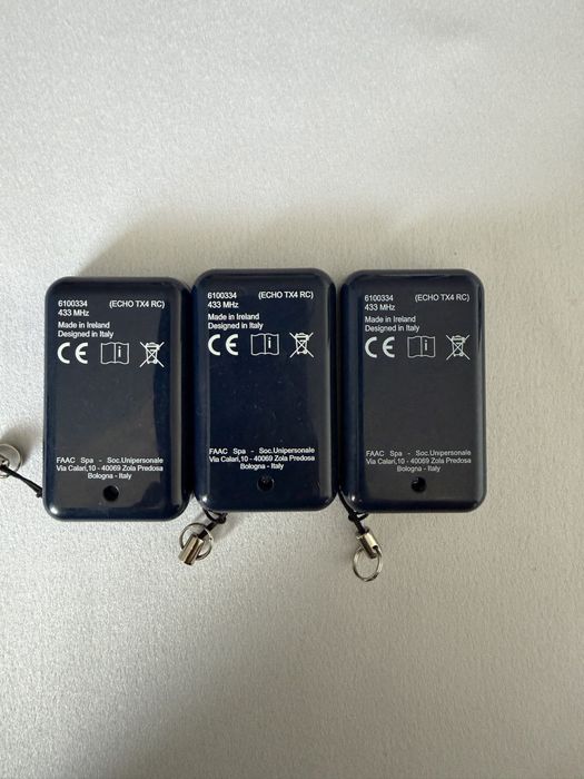 3x pilot GENIUS ECHO TX4 RC 433 MHz + odbiornik 2CH FAAC 6100355