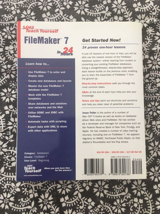 Teach yourself FileMaker 7 in 24 hours, Jesse Feiler64741033597569121