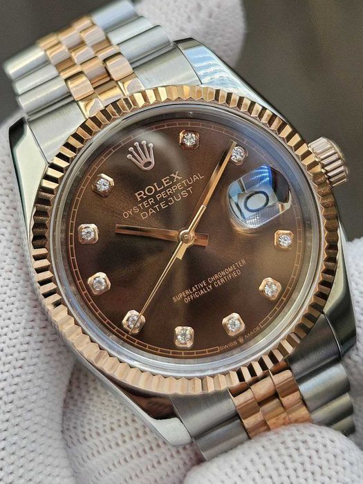 Жіночий механічний годинник Datejust Chocolate Diamond 36 mm- Lady