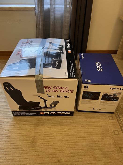 Logitech G923 + Playseat com caixas originais