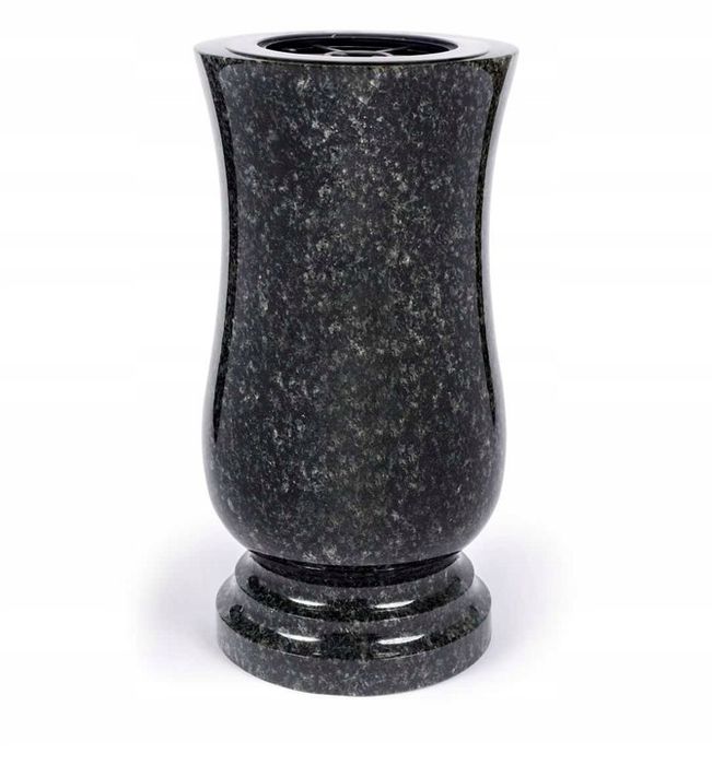 elegancki wazon na grób granitowy okrągły impala 28cm