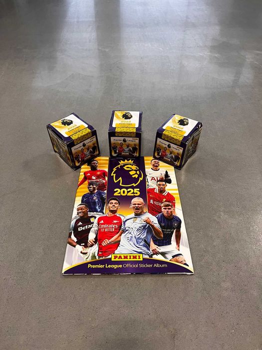 Mega Lote Panini Premier League 2025 – Álbum Oficial + 3 Caixas Seladas (750 Cromos)