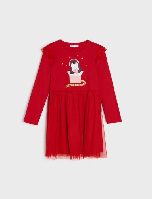 Різдвяна новорічна сукня з фатином 104 98 110