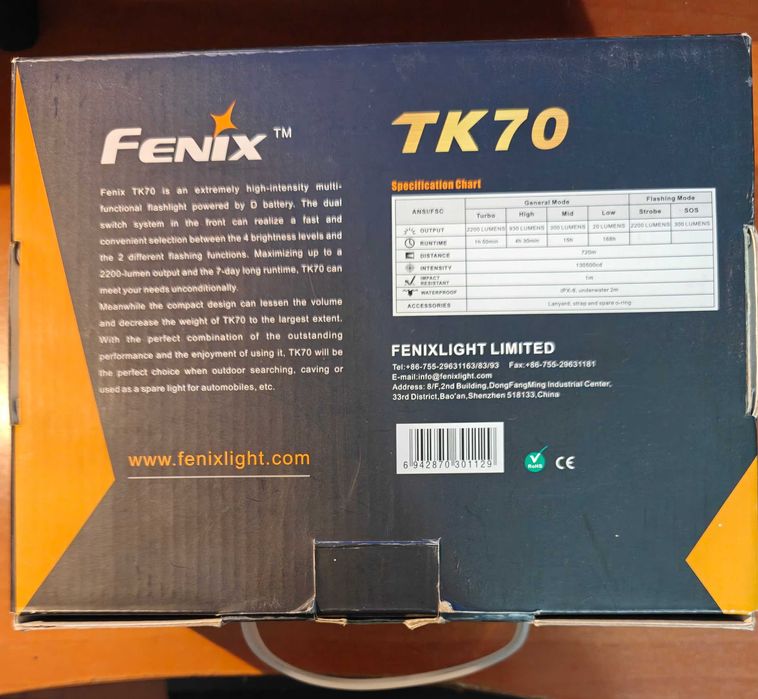 Lanterna  Fenix TK 70