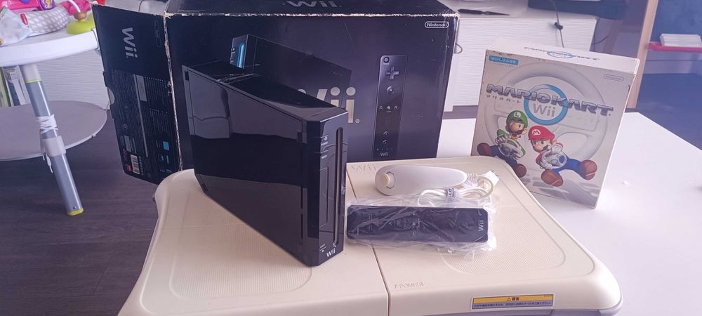 Wii em caixa+ balance+ volante mario