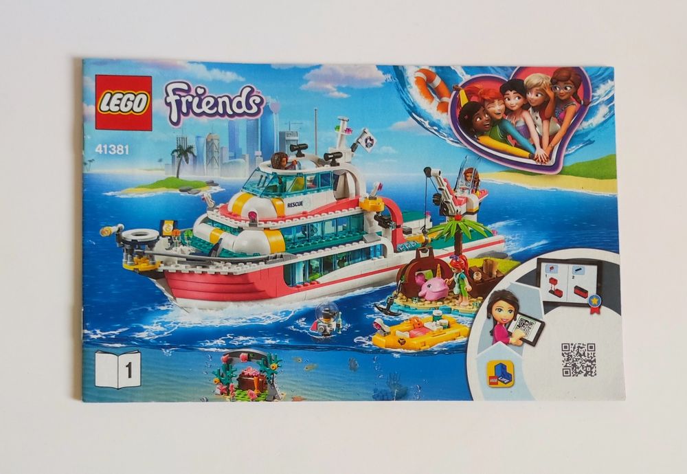 LEGO Friends 41381 Łódź ratunkowa – 100% KOMPLETNY + 2 Instrukcje