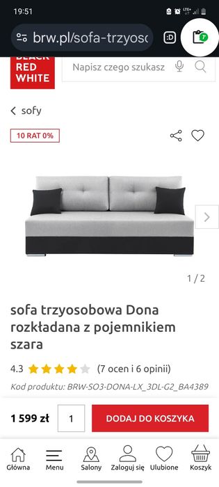 Duża poduszka od kanapy - szara