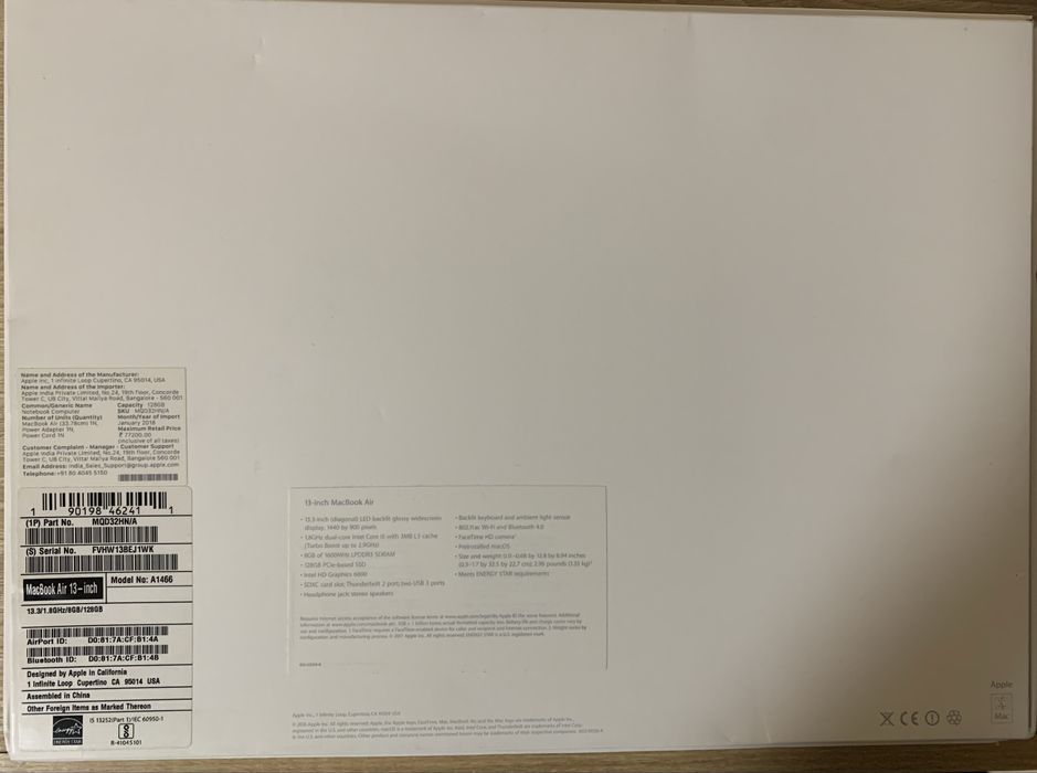 Apple MacBook Air 13 2017 8/128