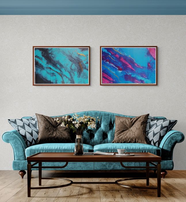 Quadro abstrato "Profundezas" 60 x 90 cm