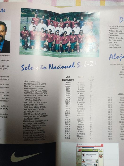 Programa de jogo Portugal Estónia sub 21 2001