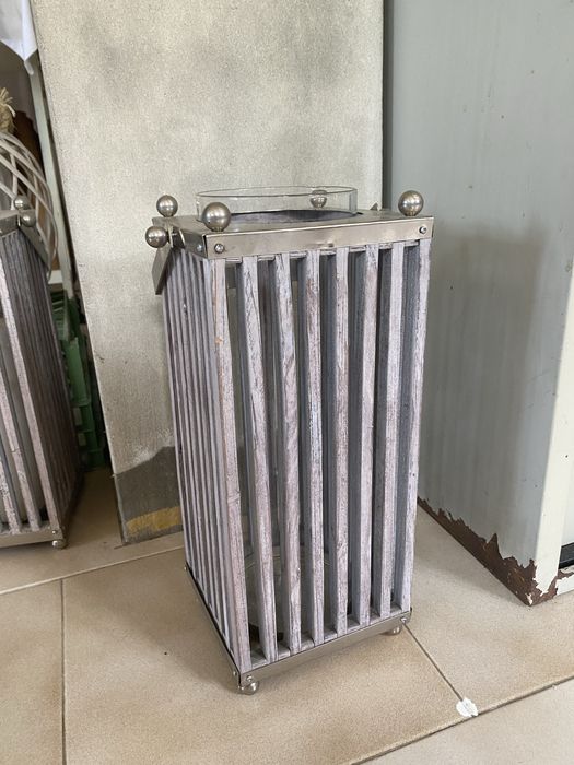 Porta velas em madeira