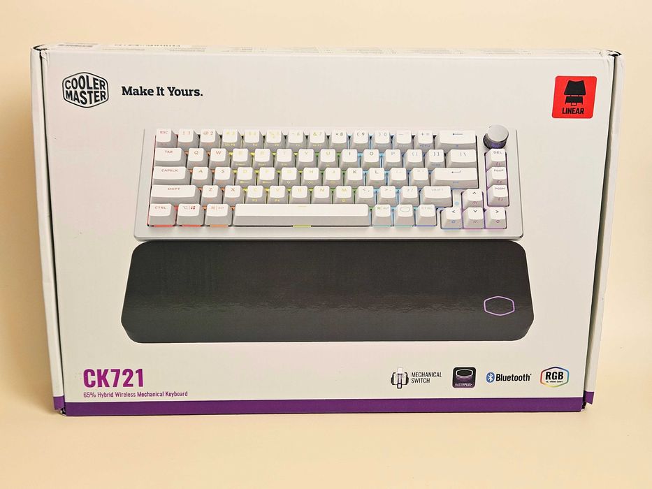 Бездротова механічна клавіатура Cooler Master CK721 RGB 65% Silver-Wht