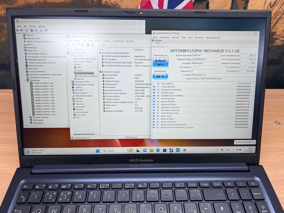 ASUS Vivobook 15 X1504V 15.6"IPS FHD Core Ultra 5 120U 16/512Gb Blue