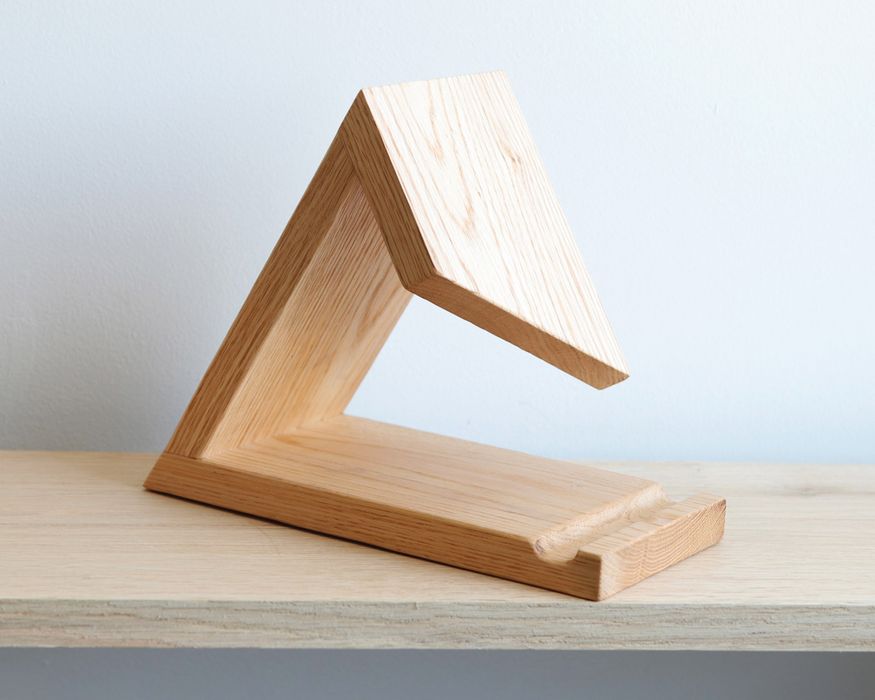 Dębowy stojak na książki, drewniana podstawka
