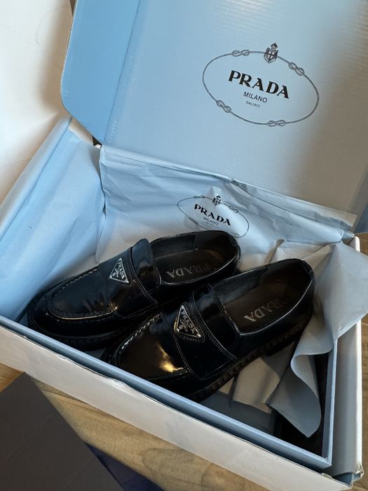 Женские лоферы черные прада prada 37 наличие