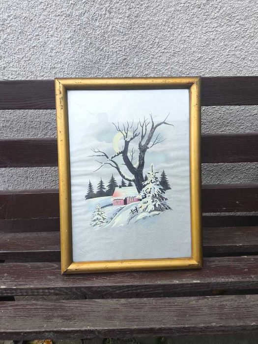 obrazy na papierze w ramie z szybą
