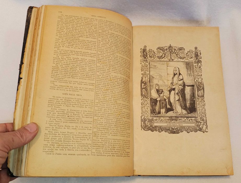 Livro Antigo "Anno Christão" (1888) – Encadernação Época c/ Prémio Escolar