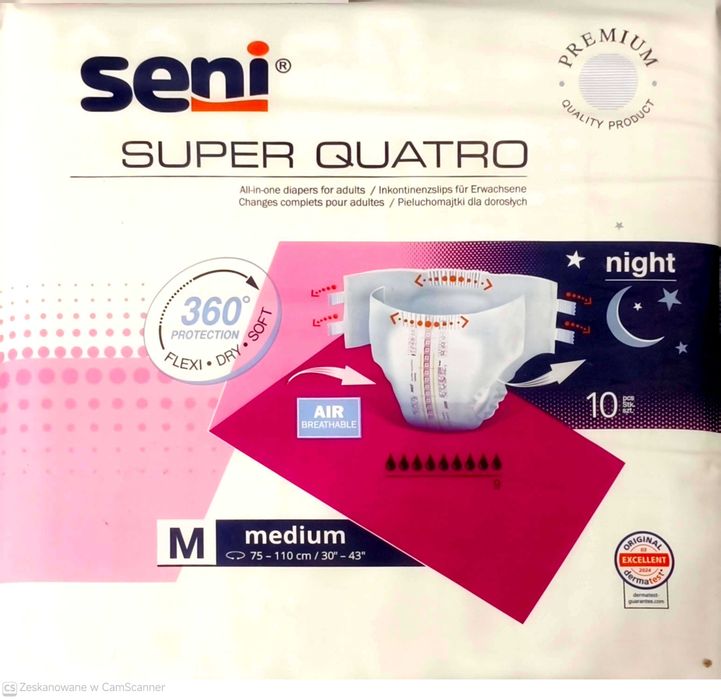 Pieluchomajtki Seni super quatro Night r. M