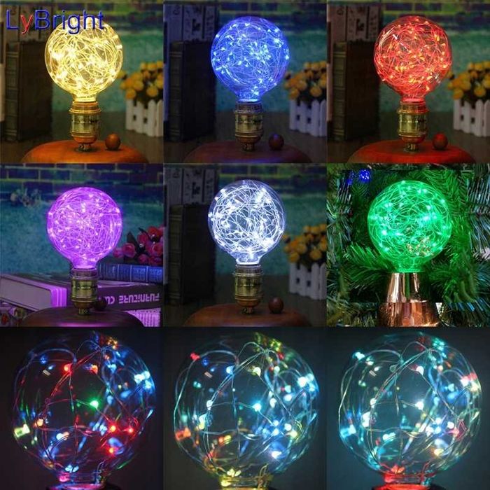 ŻARÓWKA ozdobna dekoracyjna druciki różowa