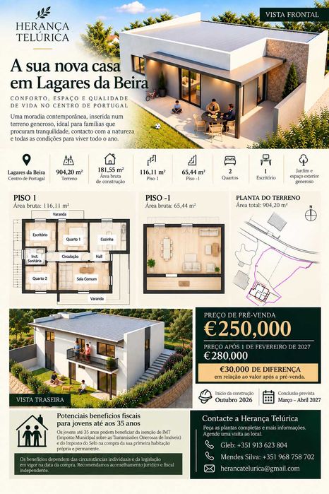 Moradia T2 à venda em Lagares da Beira, €250.000