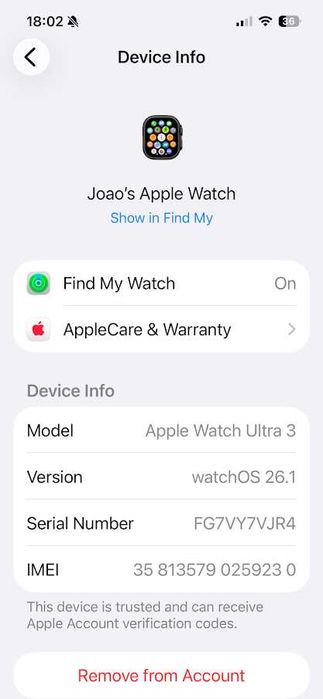 Relogio Apple Ultra 3