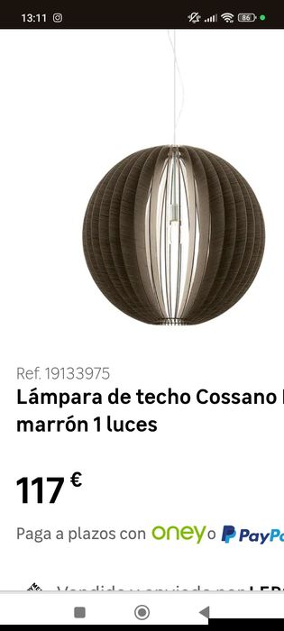 Candeeiro teto castanho