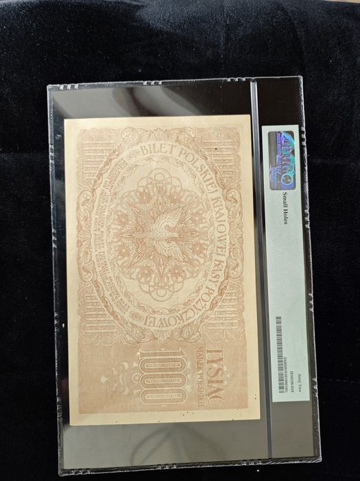 1000 Marek  1919 UNC PMG 62 Seria ZR.Rzadka  , Stan 1  nie 1916