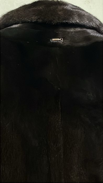 LUX  Франція  Шуба норкова ZILLI  BLACK glama р.50-54 довжина 125 см