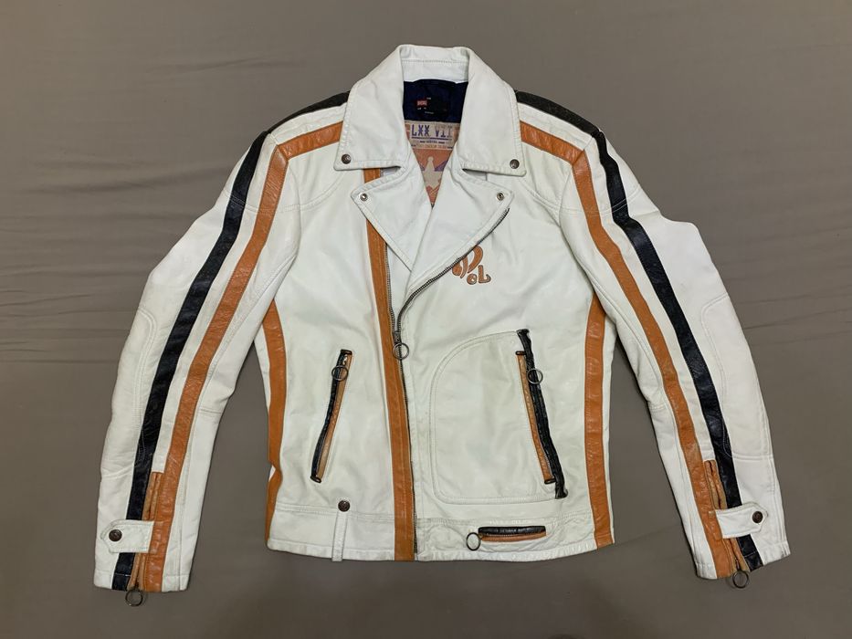 Шкіряна байкерська куртка косуха Diesel, розмір XL