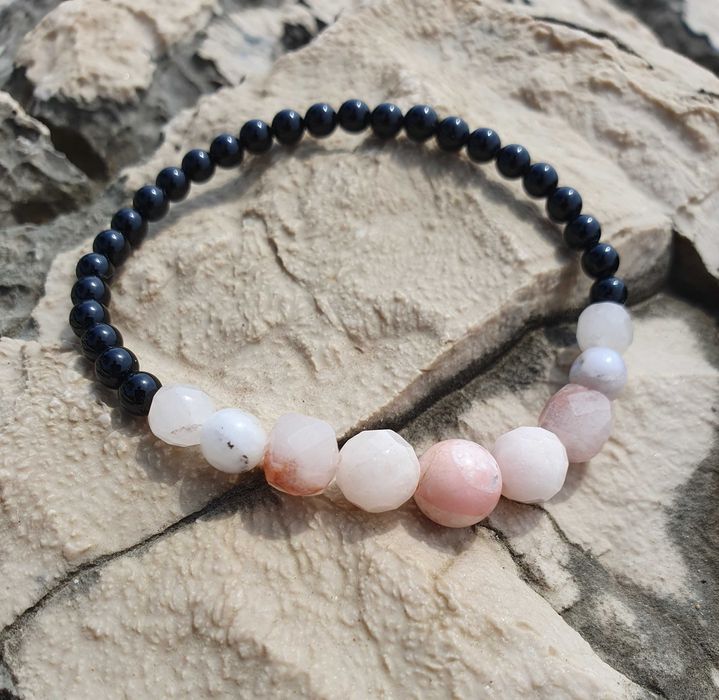 Bransoletka MILEE z kamieni naturalnych opal (3 rodzaje) i onyks