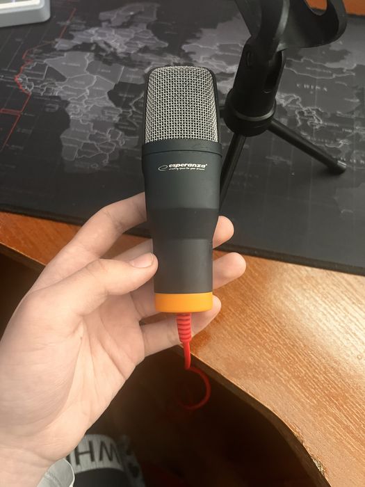 Микрофон для пк с подставкой Esperanza EH182 Black