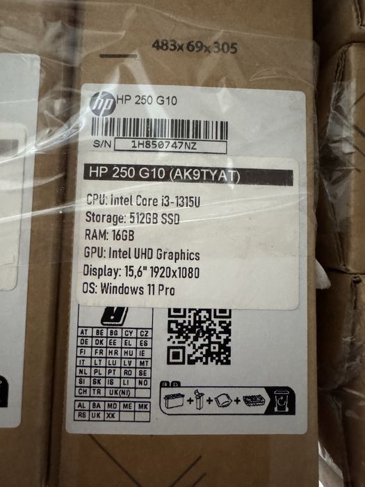 Ноутбук HP 250 G10 15.6"/ Core i3-1315U/ 16GB/ 512GB SSD/ Intel UHD Graphics/ Windows 11