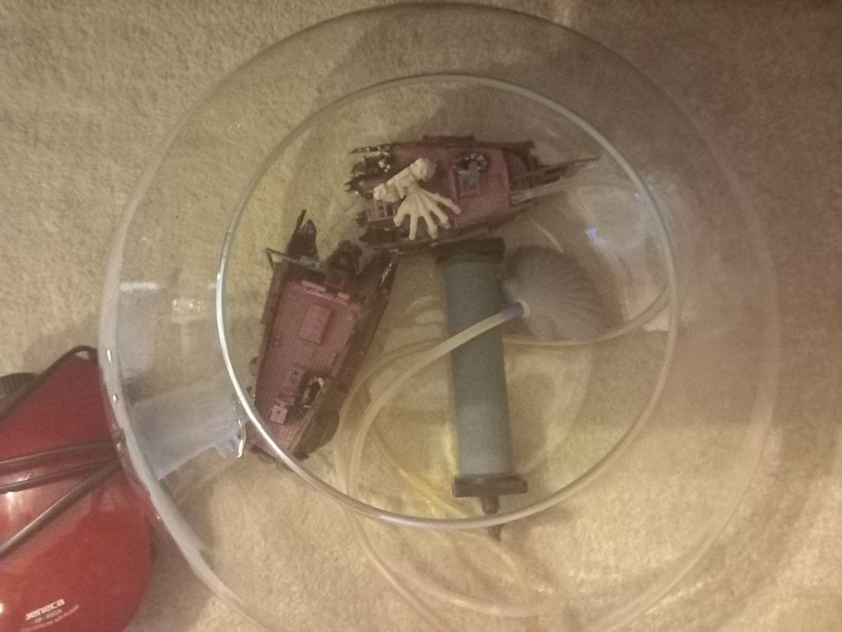 Aquário de vidro com acessórios incluídos que estão nas fotos